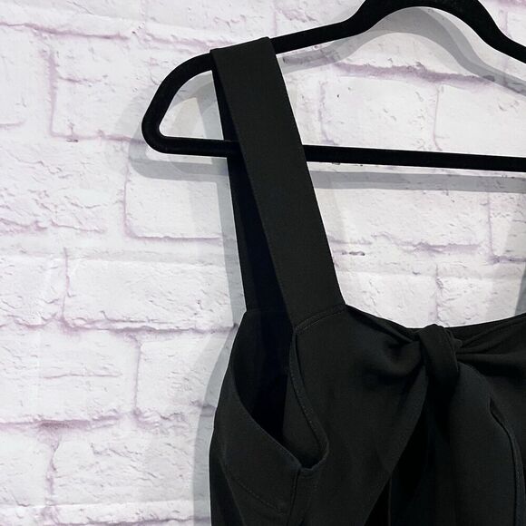 Madewell Womens Size 12 Apron Bow Back Jumpsuit Wide Leg Black Relaxed Fit - Picture 9 of 15